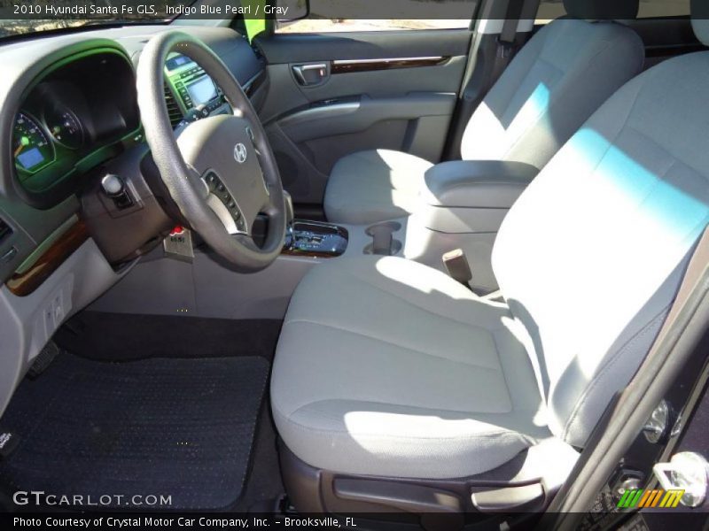 Indigo Blue Pearl / Gray 2010 Hyundai Santa Fe GLS