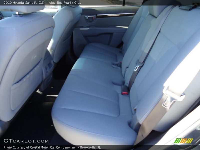 Indigo Blue Pearl / Gray 2010 Hyundai Santa Fe GLS