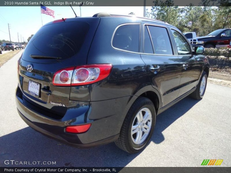 Indigo Blue Pearl / Gray 2010 Hyundai Santa Fe GLS