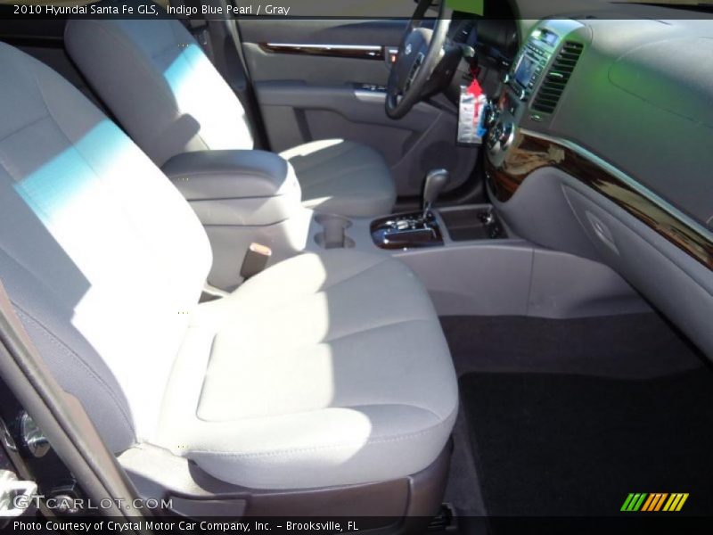 Indigo Blue Pearl / Gray 2010 Hyundai Santa Fe GLS