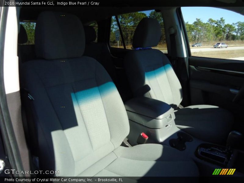 Indigo Blue Pearl / Gray 2010 Hyundai Santa Fe GLS