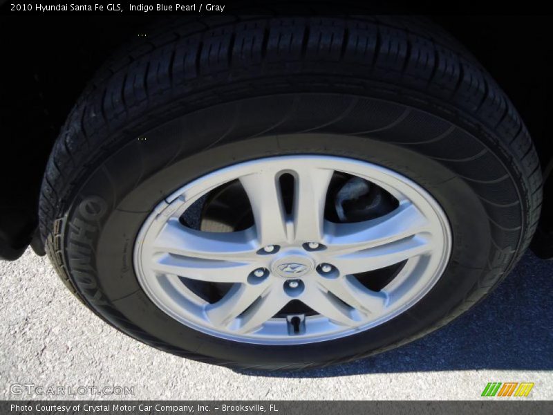 Indigo Blue Pearl / Gray 2010 Hyundai Santa Fe GLS