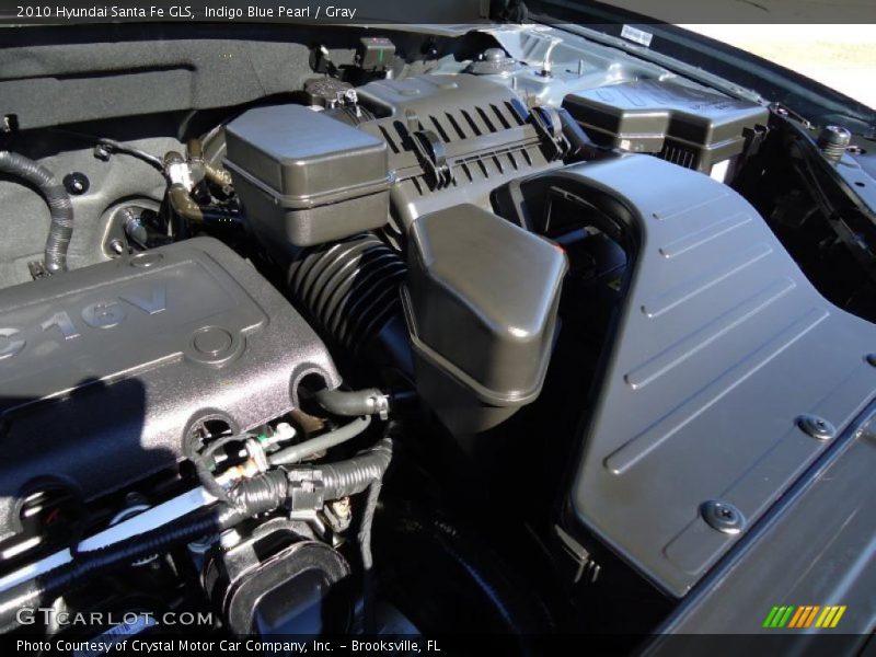Indigo Blue Pearl / Gray 2010 Hyundai Santa Fe GLS