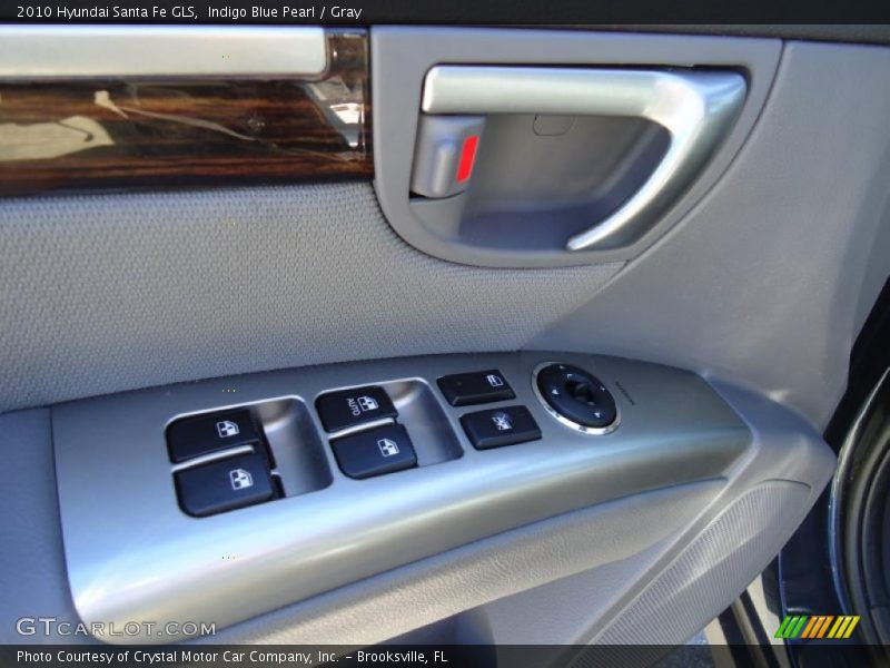 Indigo Blue Pearl / Gray 2010 Hyundai Santa Fe GLS