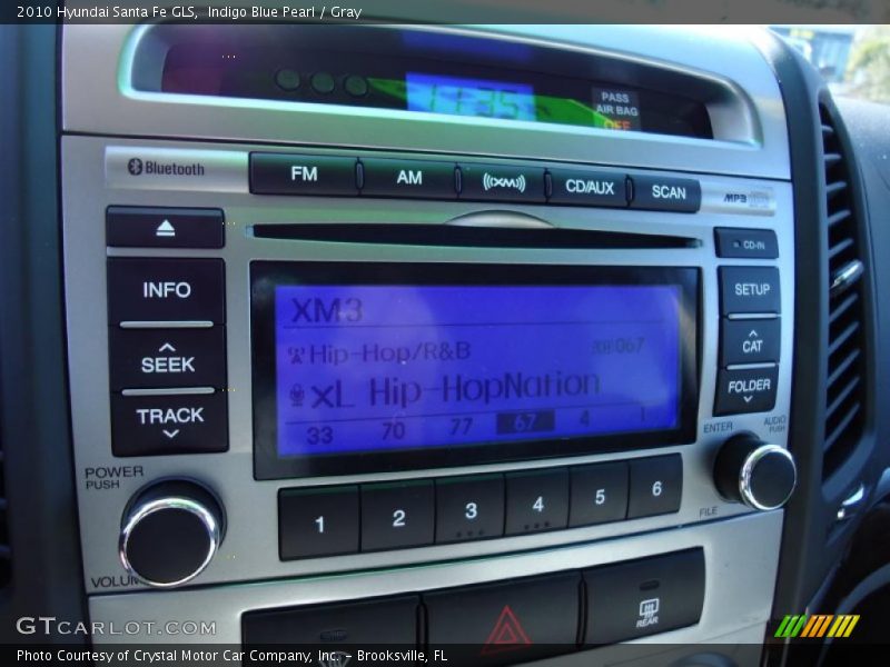 Indigo Blue Pearl / Gray 2010 Hyundai Santa Fe GLS