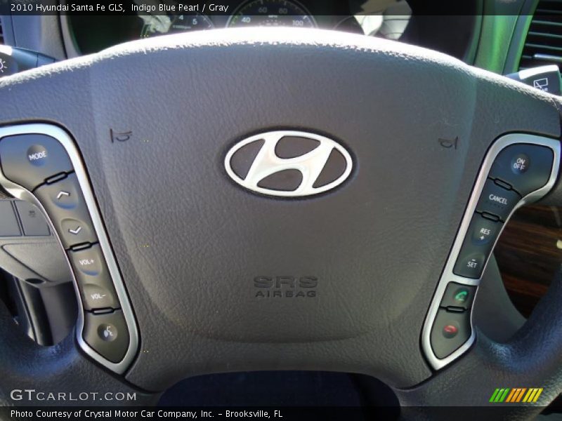 Indigo Blue Pearl / Gray 2010 Hyundai Santa Fe GLS