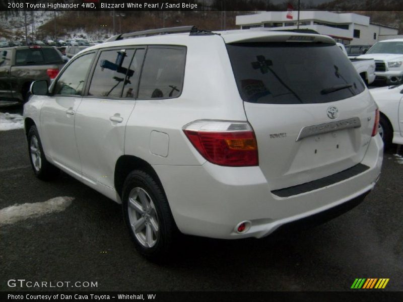 Blizzard White Pearl / Sand Beige 2008 Toyota Highlander 4WD