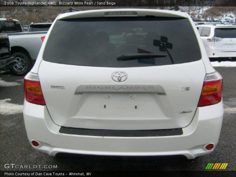 Blizzard White Pearl / Sand Beige 2008 Toyota Highlander 4WD