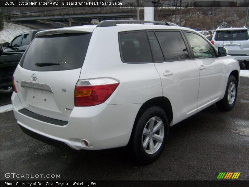 Blizzard White Pearl / Sand Beige 2008 Toyota Highlander 4WD