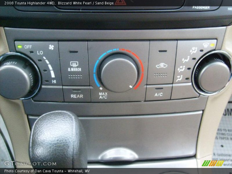 Blizzard White Pearl / Sand Beige 2008 Toyota Highlander 4WD