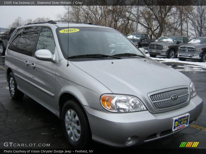 Diamond Silver Metallic / Gray 2005 Kia Sedona LX