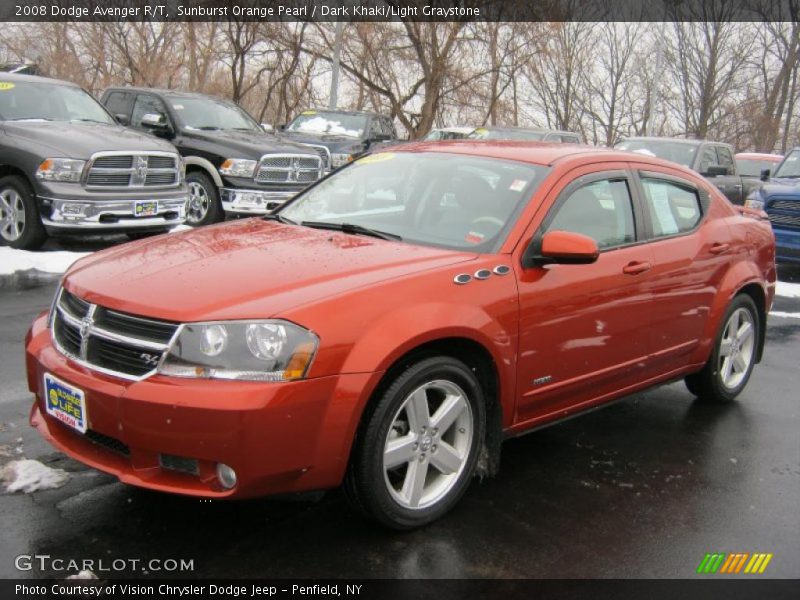 Sunburst Orange Pearl / Dark Khaki/Light Graystone 2008 Dodge Avenger R/T
