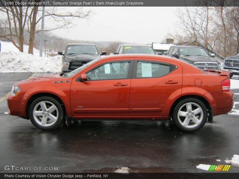 Sunburst Orange Pearl / Dark Khaki/Light Graystone 2008 Dodge Avenger R/T