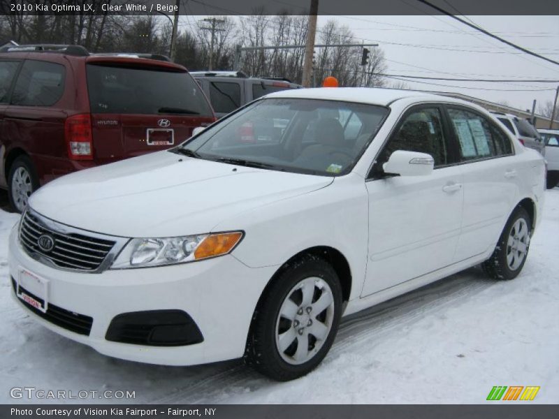 Clear White / Beige 2010 Kia Optima LX