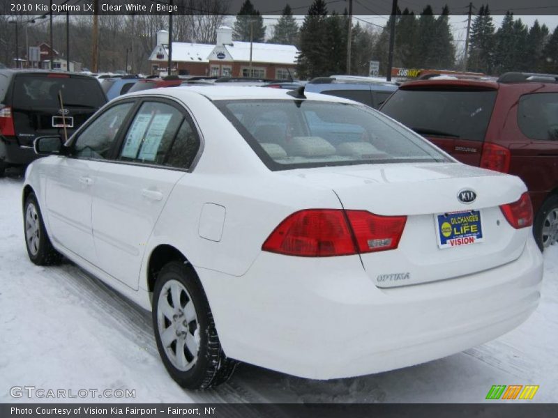 Clear White / Beige 2010 Kia Optima LX