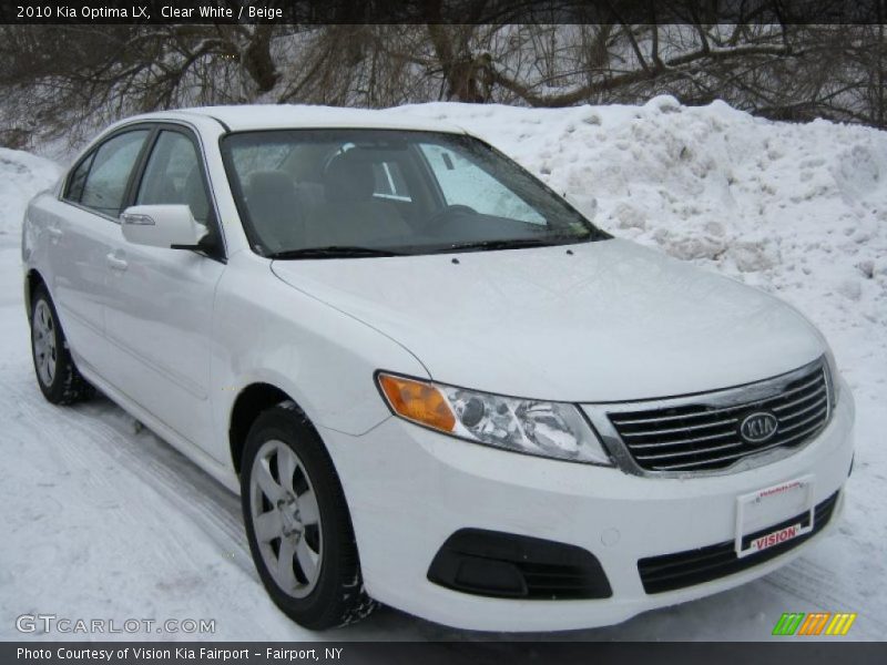 Clear White / Beige 2010 Kia Optima LX