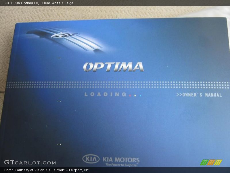 Clear White / Beige 2010 Kia Optima LX