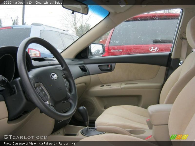 Clear White / Beige 2010 Kia Optima LX