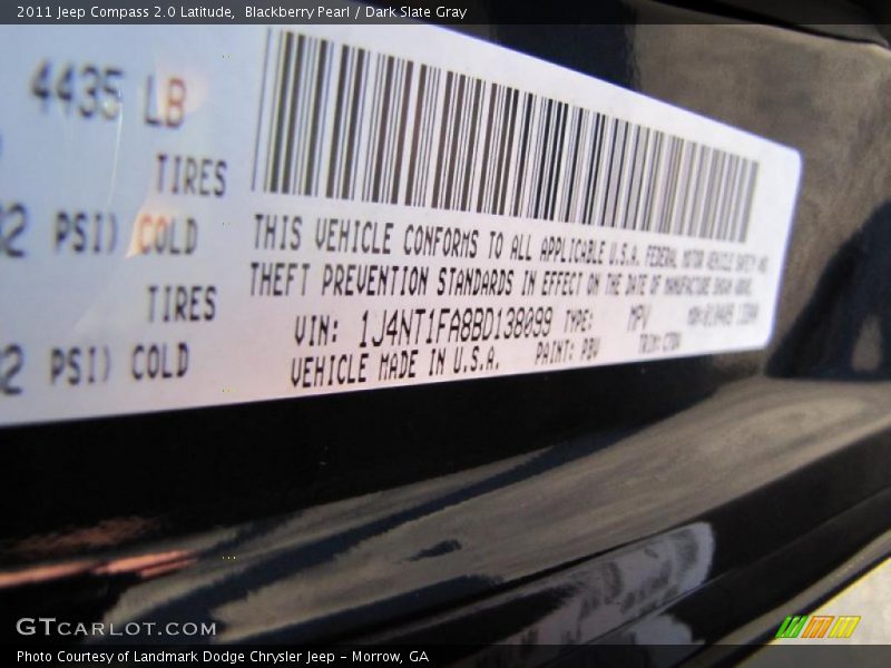 Blackberry Pearl / Dark Slate Gray 2011 Jeep Compass 2.0 Latitude