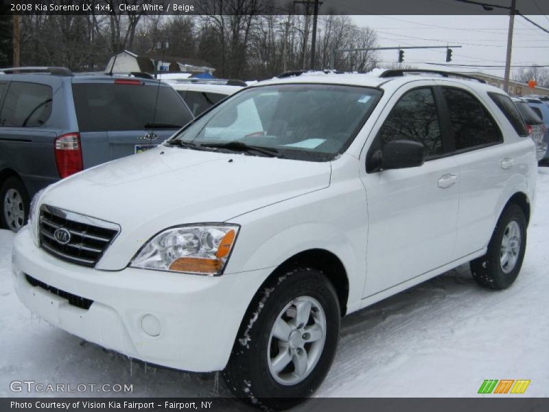 Clear White / Beige 2008 Kia Sorento LX 4x4