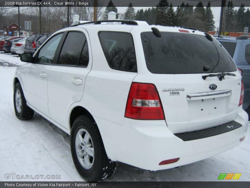 Clear White / Beige 2008 Kia Sorento LX 4x4