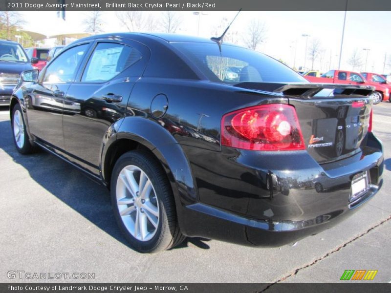Brilliant Black Crystal Pearl / Black/Red 2011 Dodge Avenger Mainstreet