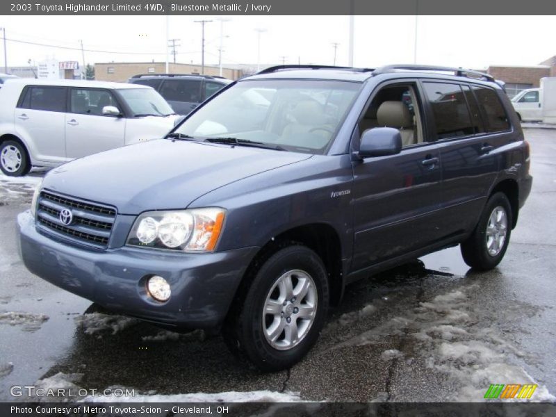 Bluestone Metallic / Ivory 2003 Toyota Highlander Limited 4WD