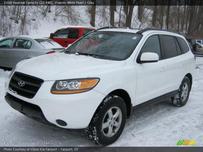 Powder White Pearl / Gray 2008 Hyundai Santa Fe GLS 4WD