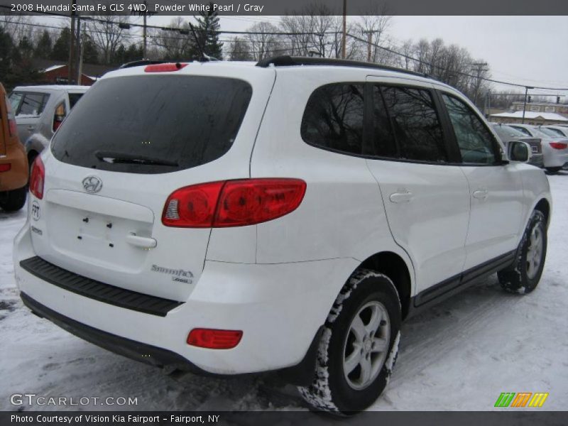 Powder White Pearl / Gray 2008 Hyundai Santa Fe GLS 4WD