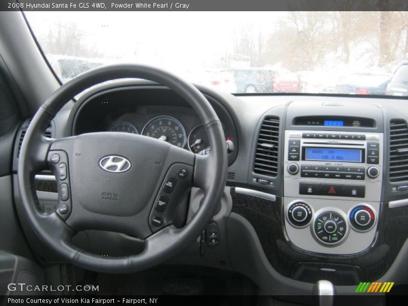 Powder White Pearl / Gray 2008 Hyundai Santa Fe GLS 4WD