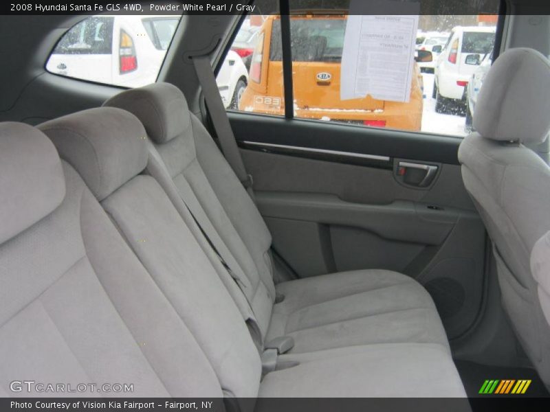 Powder White Pearl / Gray 2008 Hyundai Santa Fe GLS 4WD