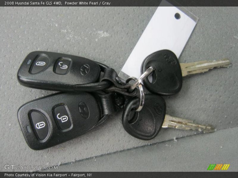 Powder White Pearl / Gray 2008 Hyundai Santa Fe GLS 4WD