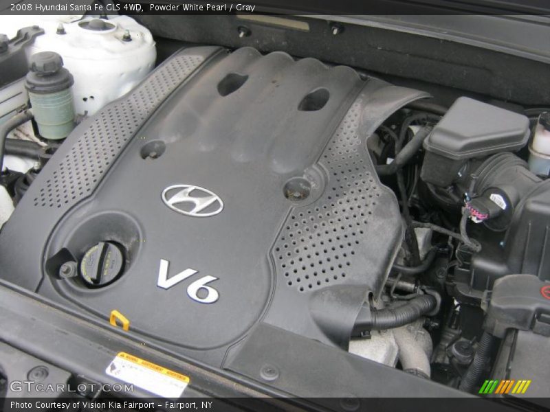 Powder White Pearl / Gray 2008 Hyundai Santa Fe GLS 4WD