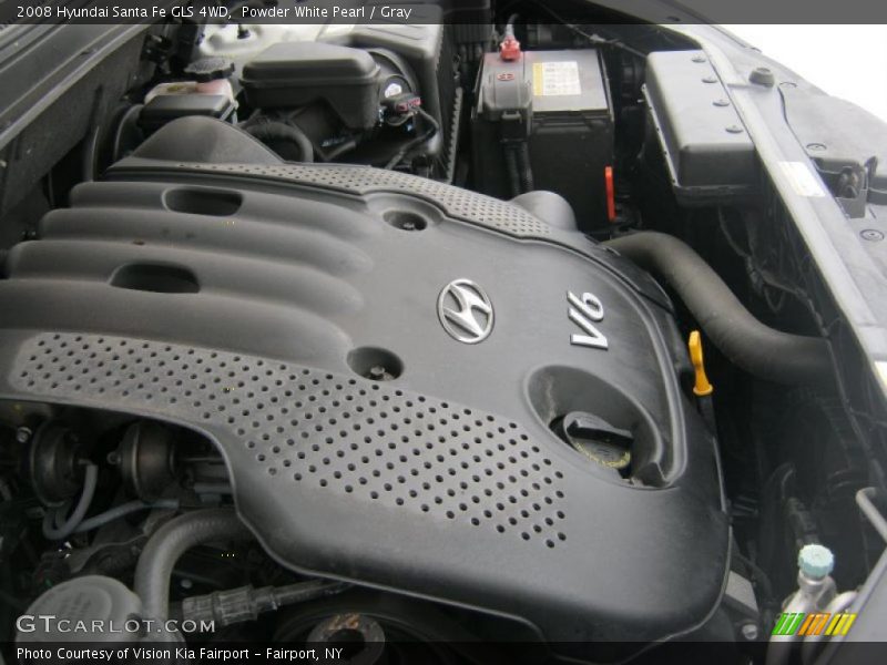 Powder White Pearl / Gray 2008 Hyundai Santa Fe GLS 4WD