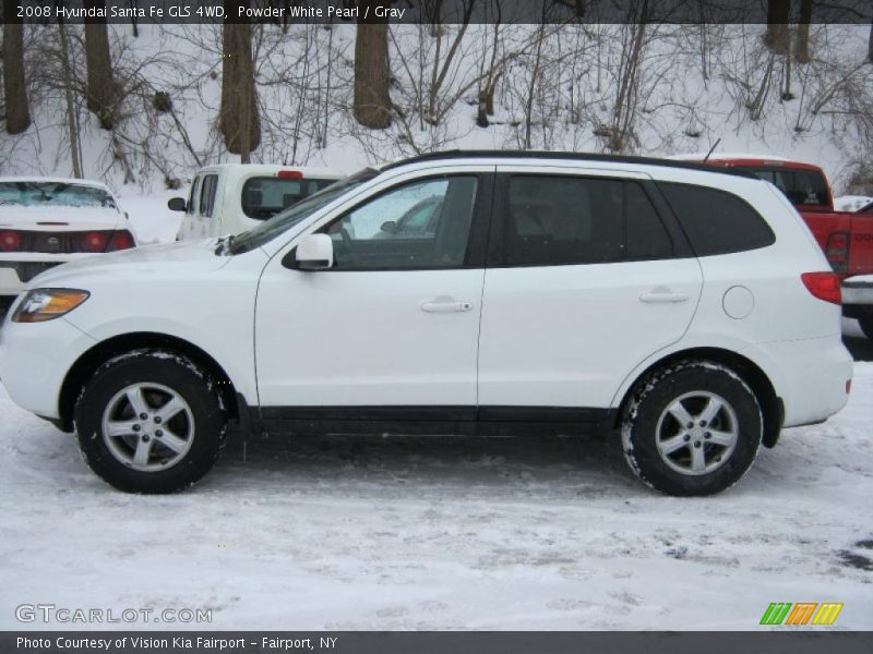 Powder White Pearl / Gray 2008 Hyundai Santa Fe GLS 4WD
