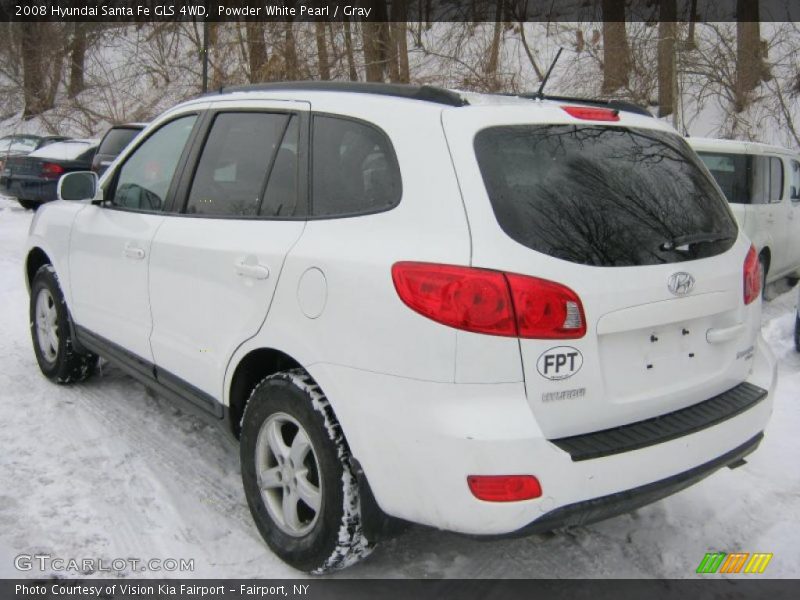 Powder White Pearl / Gray 2008 Hyundai Santa Fe GLS 4WD