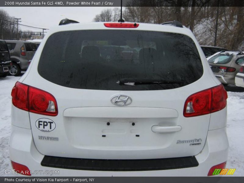 Powder White Pearl / Gray 2008 Hyundai Santa Fe GLS 4WD