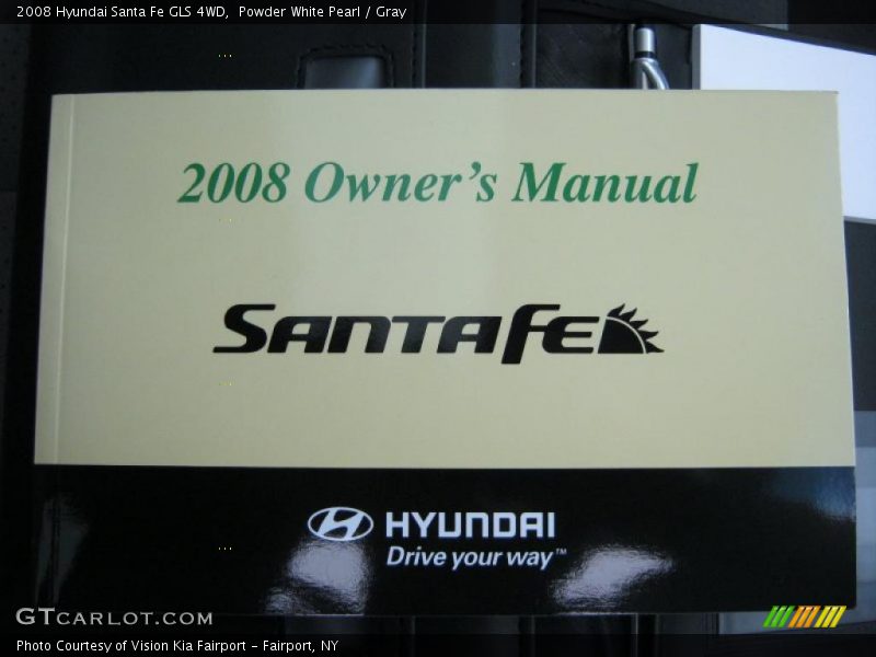 Powder White Pearl / Gray 2008 Hyundai Santa Fe GLS 4WD