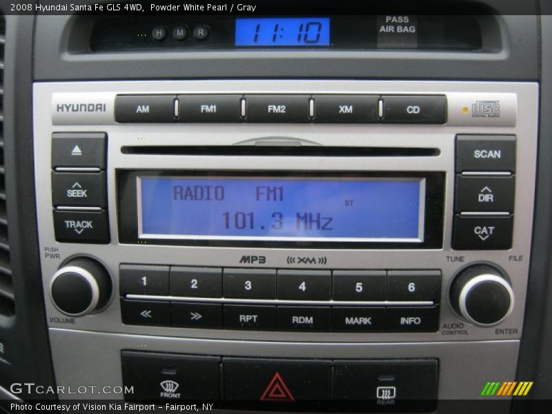 Powder White Pearl / Gray 2008 Hyundai Santa Fe GLS 4WD