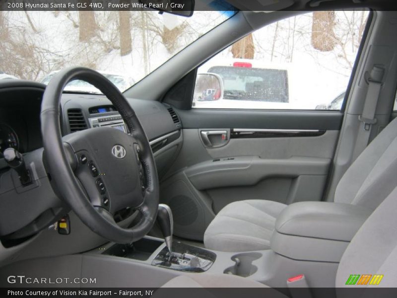 Powder White Pearl / Gray 2008 Hyundai Santa Fe GLS 4WD