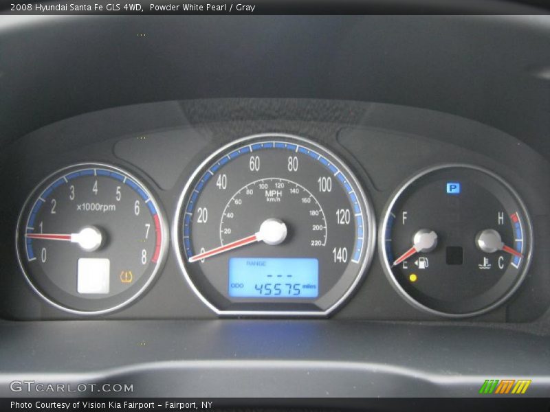 Powder White Pearl / Gray 2008 Hyundai Santa Fe GLS 4WD