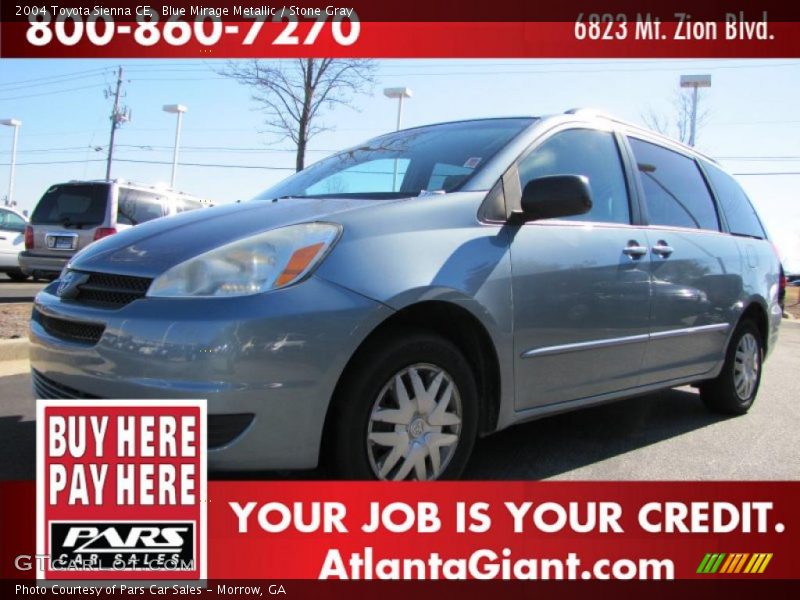 Blue Mirage Metallic / Stone Gray 2004 Toyota Sienna CE