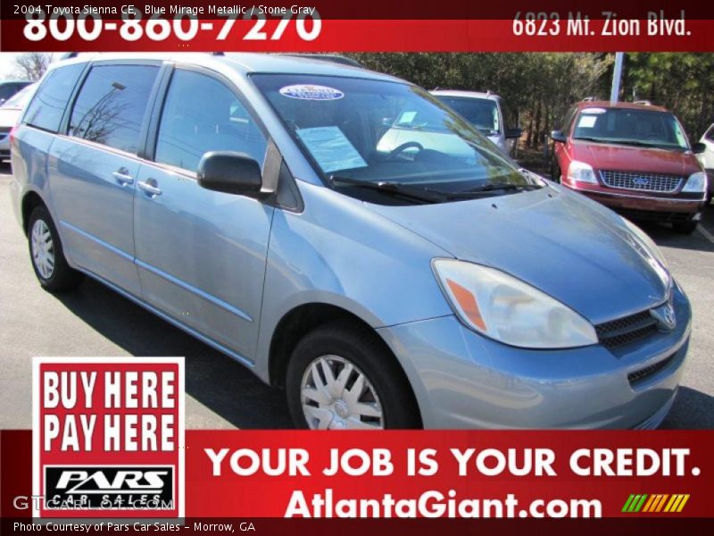 Blue Mirage Metallic / Stone Gray 2004 Toyota Sienna CE