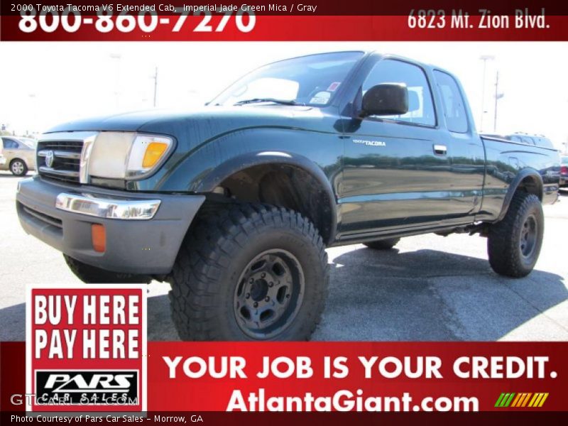 Imperial Jade Green Mica / Gray 2000 Toyota Tacoma V6 Extended Cab