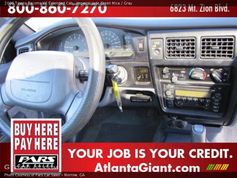 Imperial Jade Green Mica / Gray 2000 Toyota Tacoma V6 Extended Cab