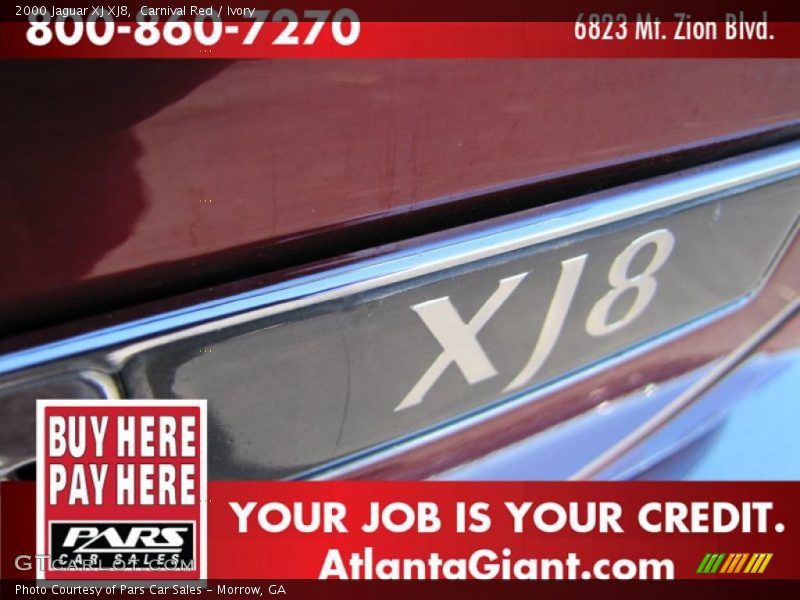 Carnival Red / Ivory 2000 Jaguar XJ XJ8