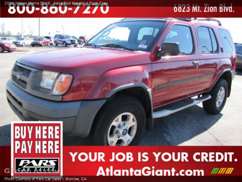 Salsa Red Metallic / Dusk Gray 2001 Nissan Xterra SE V6