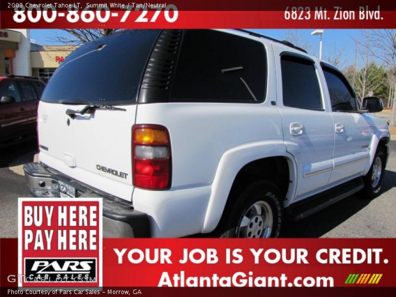 Summit White / Tan/Neutral 2003 Chevrolet Tahoe LT