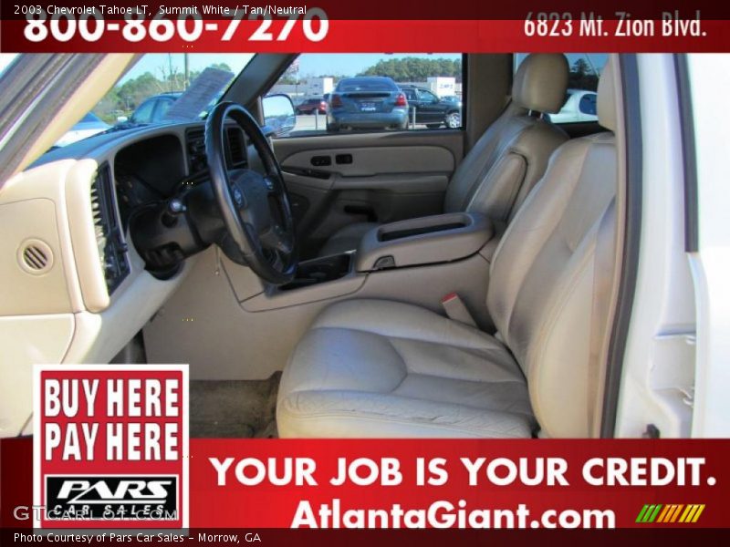 Summit White / Tan/Neutral 2003 Chevrolet Tahoe LT