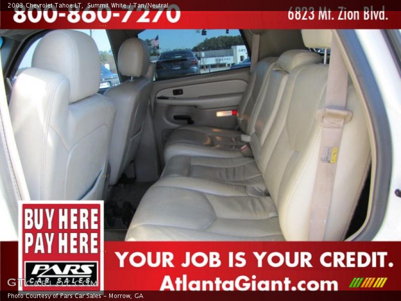 Summit White / Tan/Neutral 2003 Chevrolet Tahoe LT